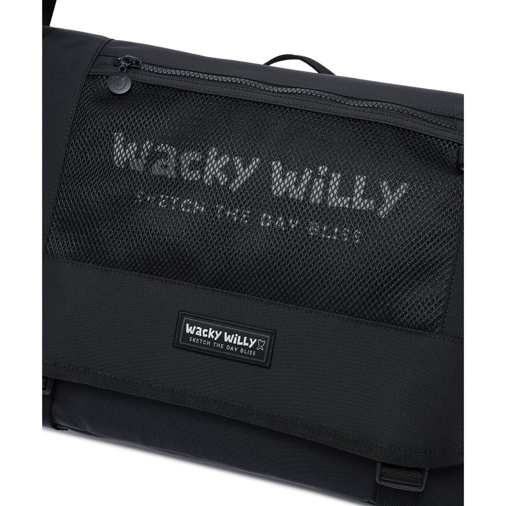WACKY WILLY حقيبة ماسنجر خفيفة — أسود — صورة 5