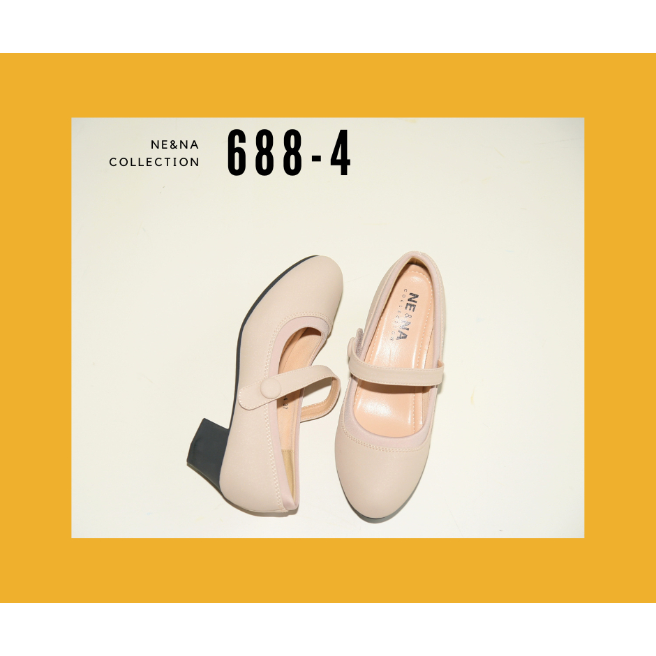 รองเท้าเเฟชั่นผู้หญิงเเบบคัชชูส้นปานกลาง No. 688-4 NE&NA Collection Shoes
