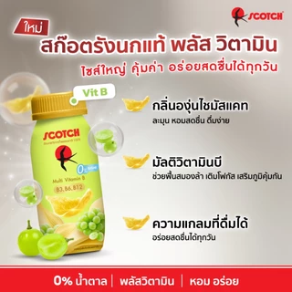 [ใหม่] Scotch สก๊อต รังนกแท้ ผสมมัลติวิตามินบี กลิ่นองุ่นไชน์มัสแคท 150 มล. แพ็ก 6 ขวด จำนวน 2 แพ็ก