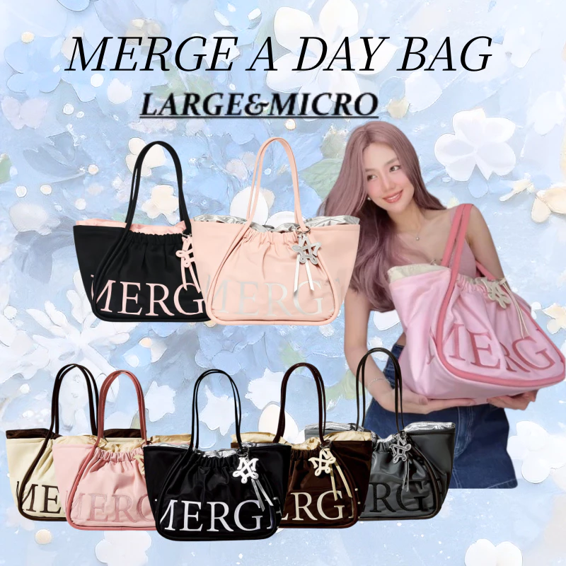 MERGE A Day Bag Large & Micro กระเป๋าผ้าแฟชั่น กระเป๋าถือและสะพายไหล่ ของแท้ 100%