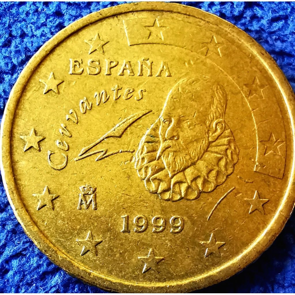 เหรียญ​ยูโร​ สเปน​ Spain, 50 Euro​Cent, ใช้แล้ว, #​3825