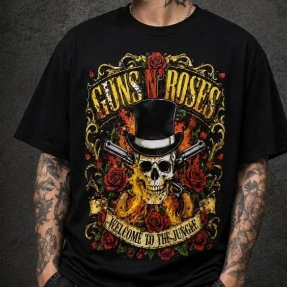 GUN N' ROSES  welcome to jungle cotton premium by VINCENZO