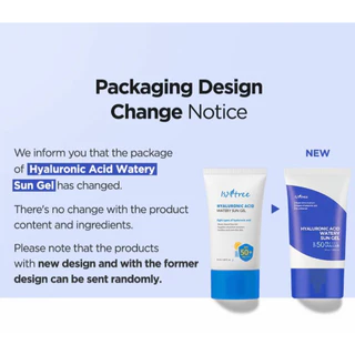 (🌼แท้ / พร้อมส่ง🌼) แพ็คเก็จใหม่ Isntree Hyaluronic Acid Watery Sun Gel SPF50+ PA++++ 50ml