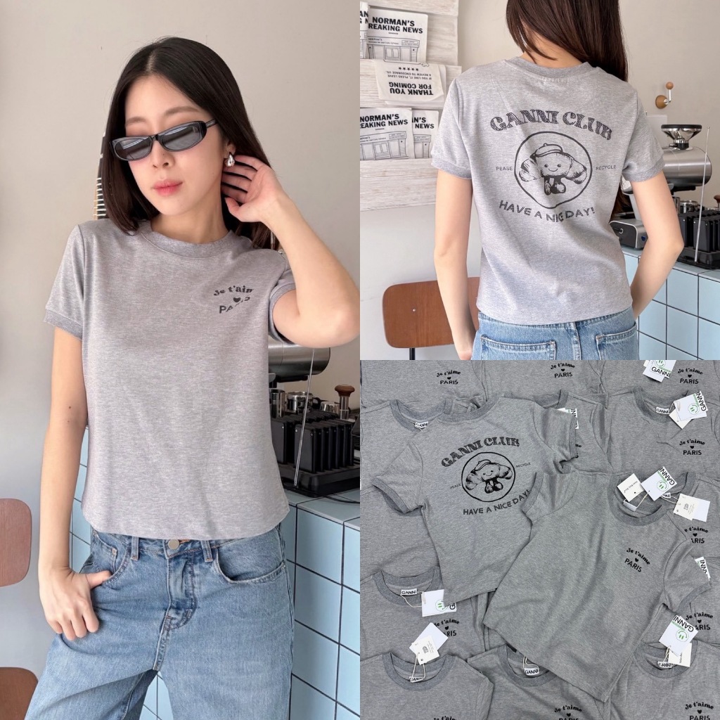 VL 5405 เสื้อยืดแขนสั้นทรงเบบี้ที ทรงพอดีตัว ผ้าดีใส่สบาย