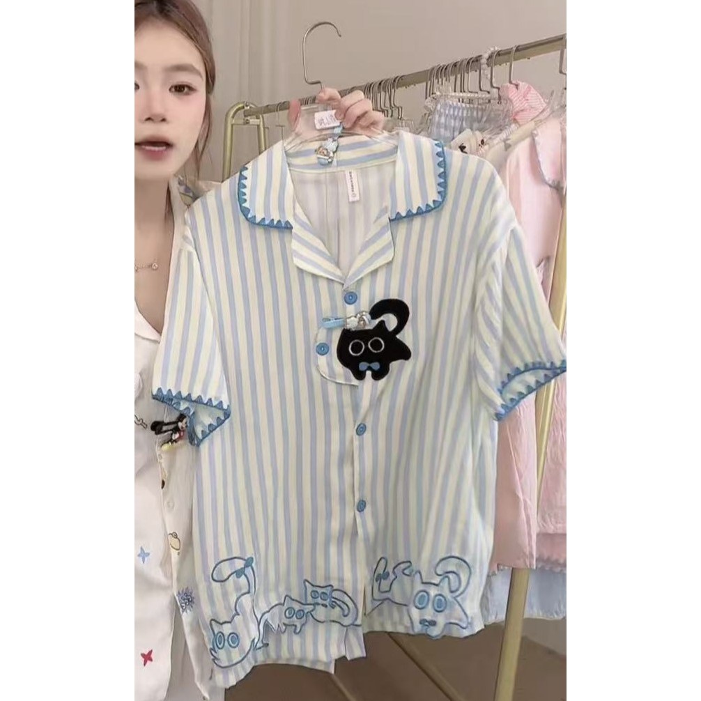 พร้อมส่ง bd34-bd35 9722 ชุดนอนเด็กเหมียว