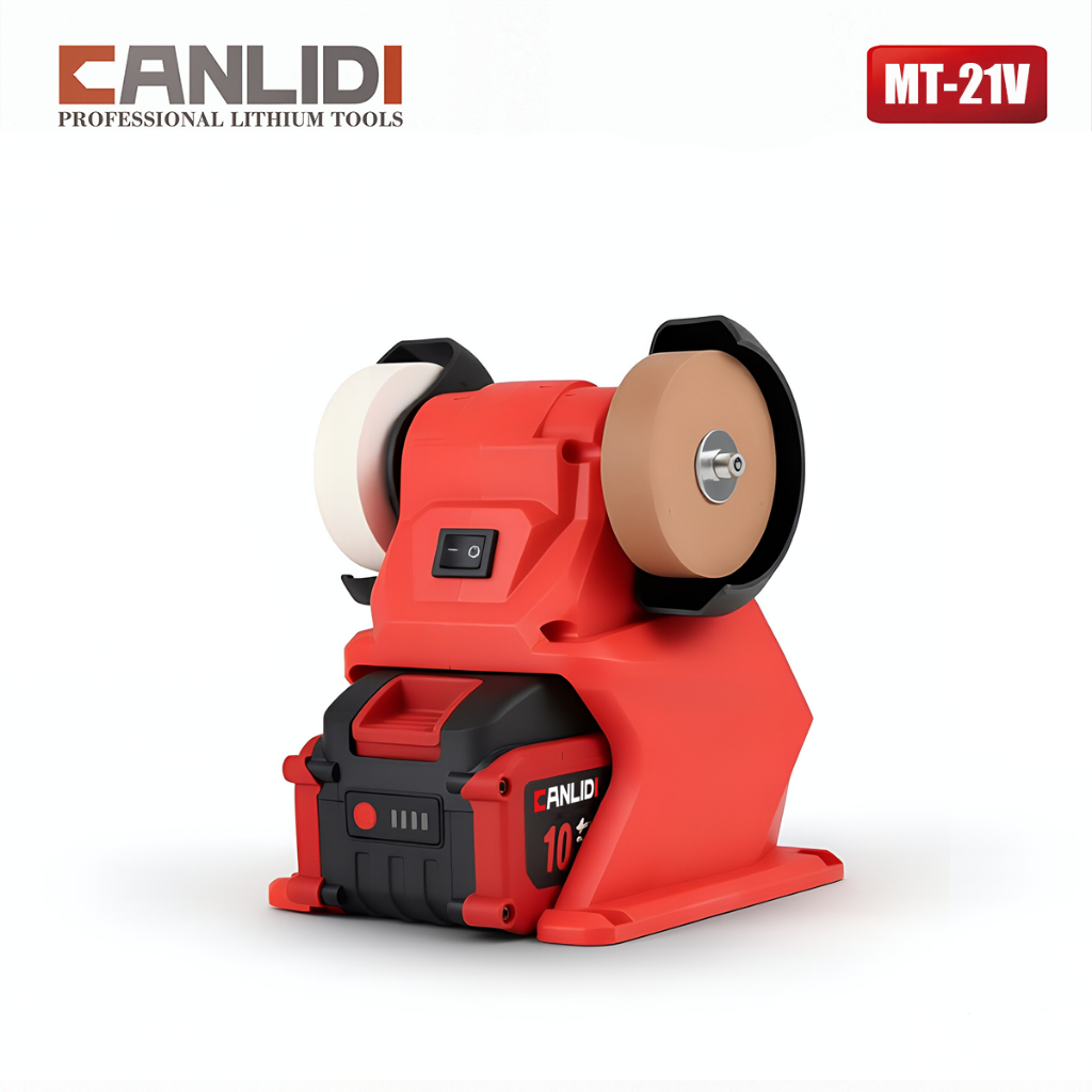 CANLIDI MT-21V เครื่องลับมีด มอเตอร์หินเจียร ล้อขัด + ล้อบด (ล้อทรายคู่) จียระไนใบมีด เจียระไนดอกสว่าน เจียระไนหิน