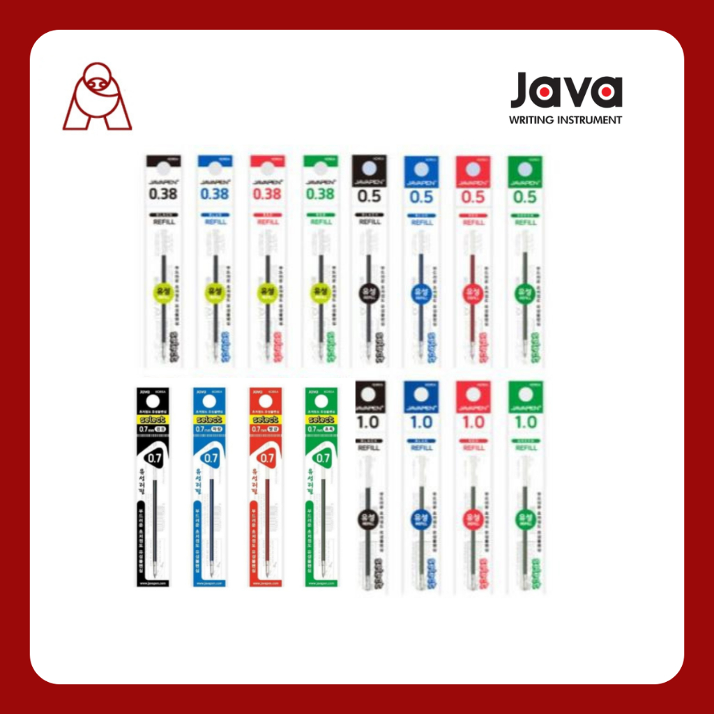 Javapen ไส้ปากกาสำหรับใส่ปากกา 3 ระบบ และ 5 ระบบ ขนาด 0.38/0.5/0.7 ระบบ