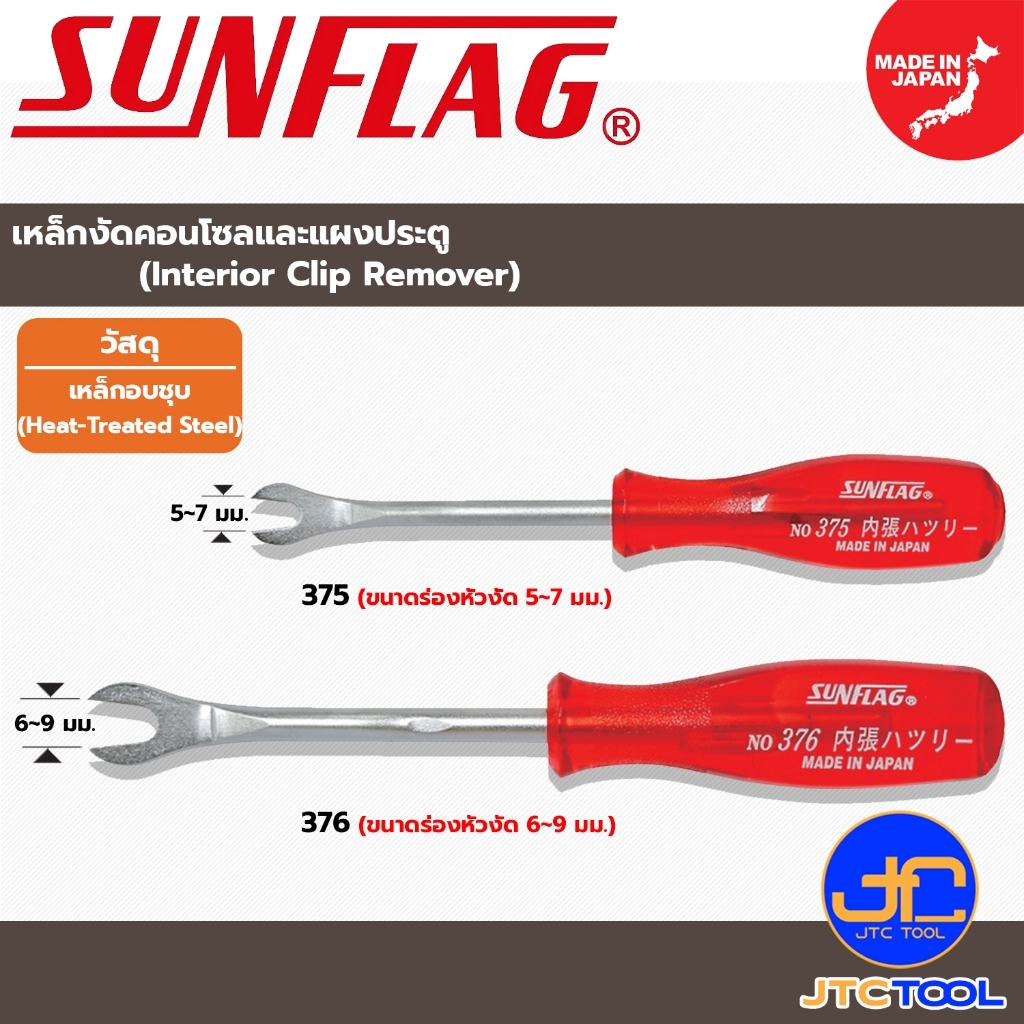 Sunflag เหล็กงัดคอนโซลและแผงประตู รุ่น 375 และ 376 - Pincers No.375 & 376
