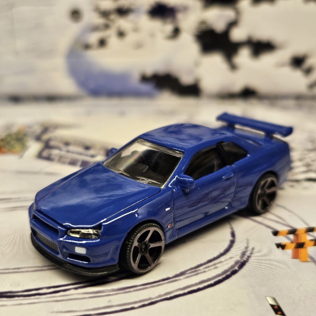 โมเดล รถของเล่น Majorette Nissan GTR R34 สีม่วง นอกแพ็ค รถสวย