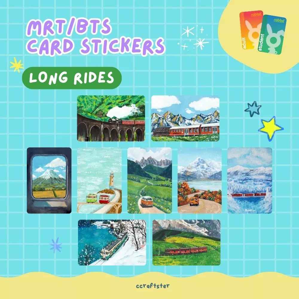 ccraftster - card sticker Long Rides สติกเกอร์ติดบัตรบีทีเอส สติ๊กเกอร์ติดบัตร (ไม่มีช่องชิป) รถไฟ