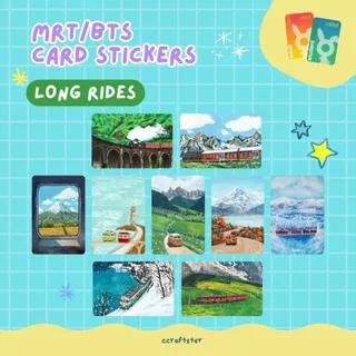 ccraftster - card sticker Long Rides สติกเกอร์ติดบัตรบีทีเอส สติ๊กเกอร์ติดบัตร (ไม่มีช่องชิป) รถไฟ