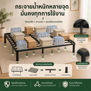 CT เตียงเหล็ก 3.5/4/5/6ฟุต ท่อเหล็กหนา ติดตั้งง่าย เหมาะสำหรับอพาร์ทเมนต์ รับน้ำหนักได้ 800KG