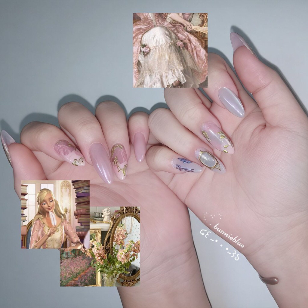Press on nails Princess style Handmade