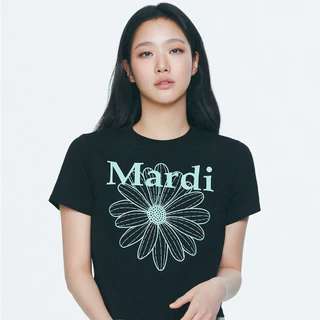 Mardi Mercredi Slim Tshirt Flowermardi / Washing (Charcoal White, Blue White)
