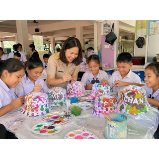 หมวกปีกสีขาวสำหรับทำมัดย้อม ขนาดรอบศรีษะ25นิ้ว