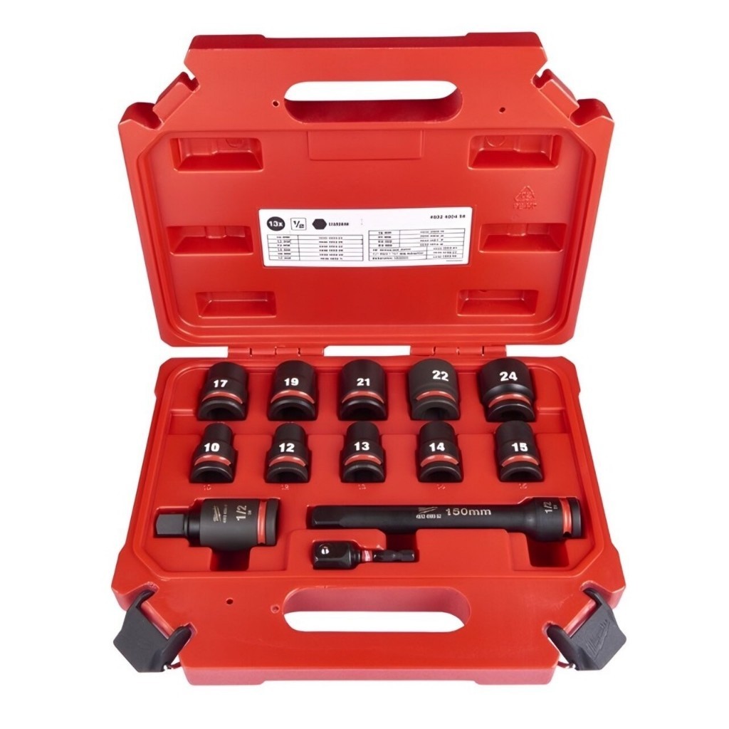 Milwaukee - ชุดลูกบล็อกกระแทก 1/2" (13 ชิ้น) รุ่น 4932480456