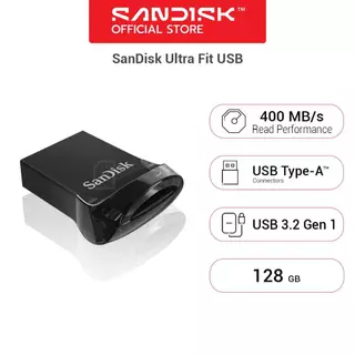 SANDISK ULTRA FIT Flash Drive 128GB USB 3.2 Gen1 (SDCZ430_128G_G46) ฟลซไดร์ฟ ประกัน Synnex 5ปี