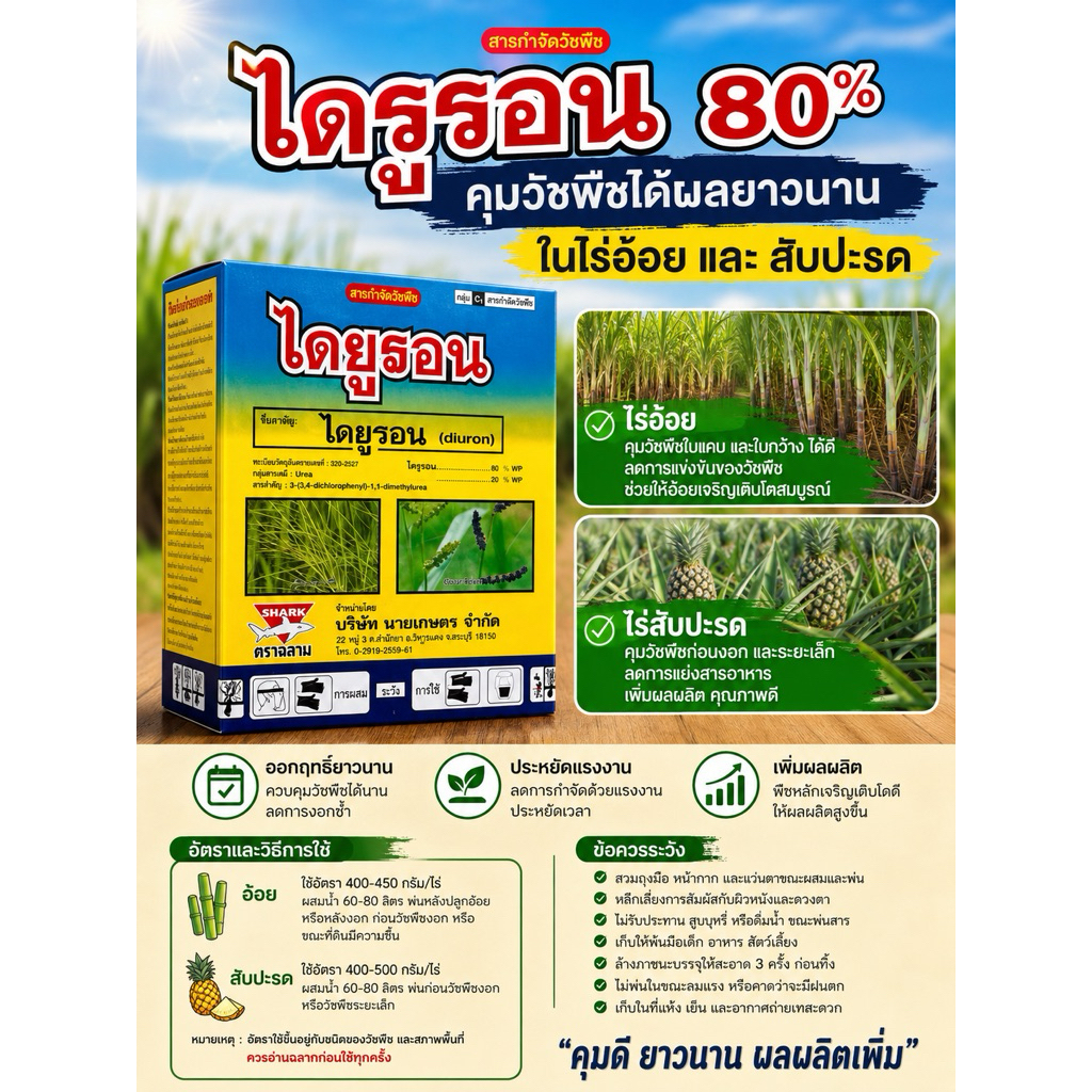 ไดยูรอน80%wp 1 ลังมี 12 กิโล