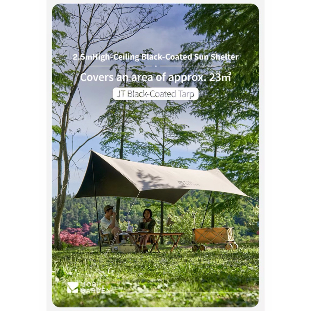 ทาร์ปแคมป์ปิ้ง Mobi GARDEN JT Black-Coated Tarp PO520Lite (สินค้าพร้อมส่งจากไทย)