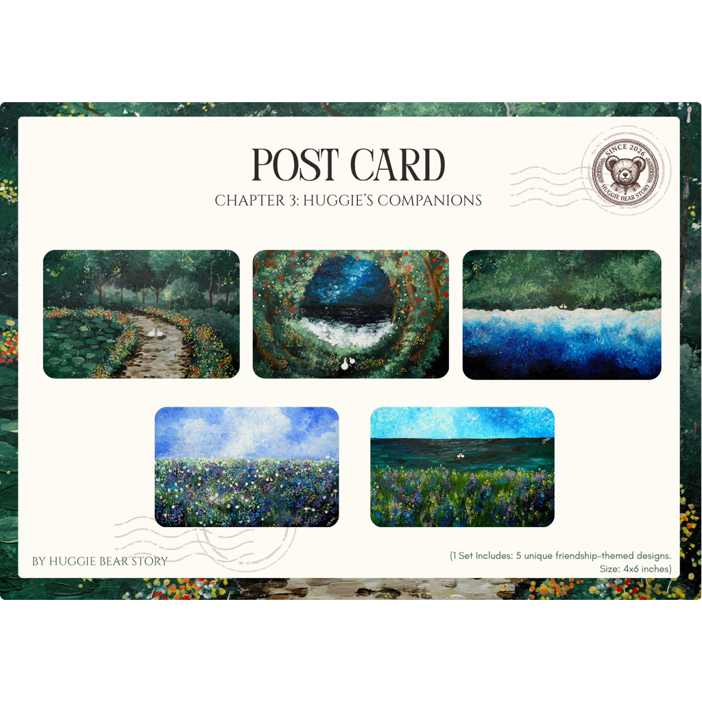 [Huggie Bear Story] Postcard Set (4*6 inch) Chapter 3: Huggie’s Companions (Set of 5)