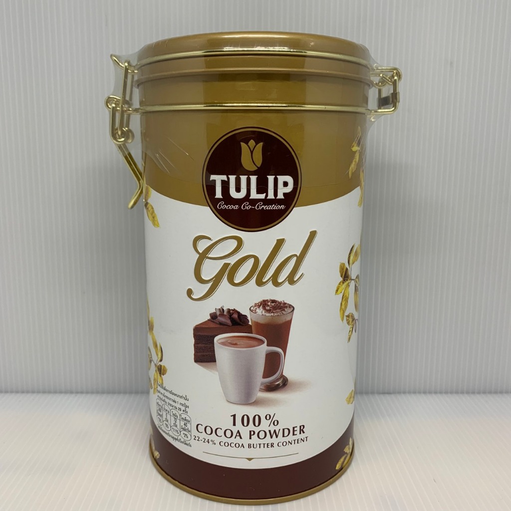 โกโก้ผง ชนิดไขมันโกโก้ 22-24% (ตราทิวลิป โกล์ด) น้ำหนักสุทธิ 350 กรัม