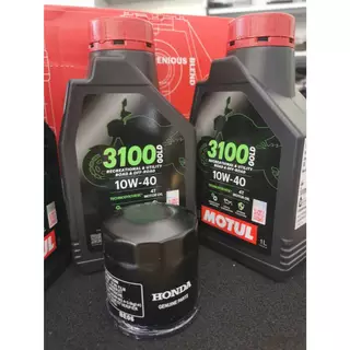 ชุดถ่ายน้ำมันเครื่องMOTUL 3100 GOLD10W-40 3 ลิตร ฟรีกรองHONDA CBR500R CB500X Rebel500 CB650F CBR1000