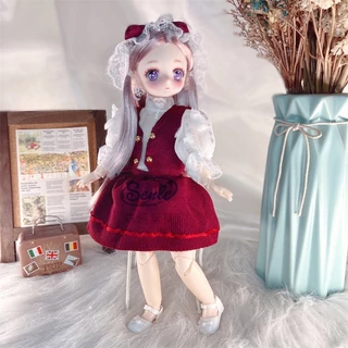 CDD ตุ๊กตา BJD3D ข้อต่อขยับได้30ซมของเล่นสําหรับเด็ก ตุ๊กตาเจ้าหญิงน้อย ของขวัญสำหรับสาว ๆ