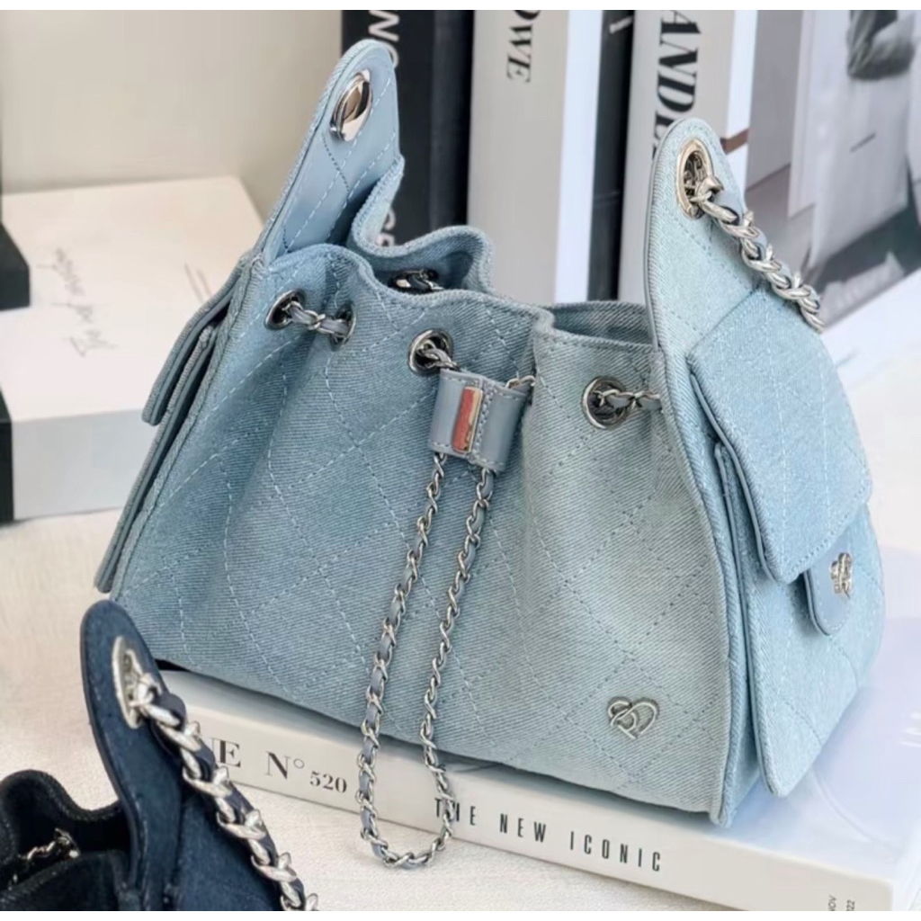 พร้อมส่งPONYPONY DE-CO DENIM MINI Shoulder bag สียีนอ่อน