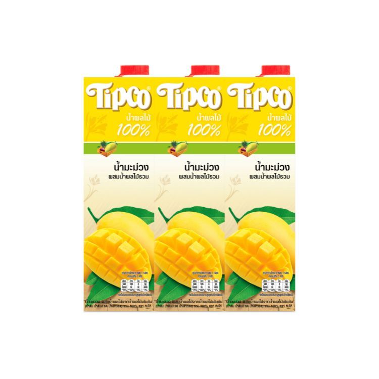 TIPCO น้ำมะม่วงผสมน้ำผลไม้รวม 100% ยกลัง 12 กล่อง