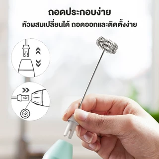 (ประกันศูนย์1ปี) SAMONO เครื่องตีฟองนม ที่ตีฟองนมไร้สายขนาดเล็ก ชาร์จเเบตไทป์ซี แบบพกพา SW-MFB40