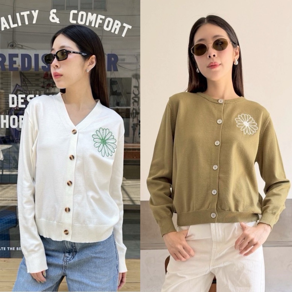 Valen Sweater เสื้อแขนยาวสเวตเตอร์ไหมพรมงานปักลายน่ารักมากกกใส่แล้วทรงสวย เนื้อผ้ากำลังดี ไม่หนา ไม่บางไป นุ่มใส่สบายมาก