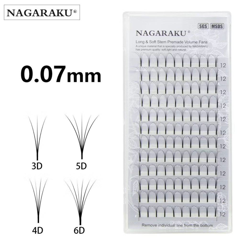 Nakaraku ขนตาแบบ ช่อ 3D ต่องาย ขนตานุ่ม และเบา พิเศษ ขายดี