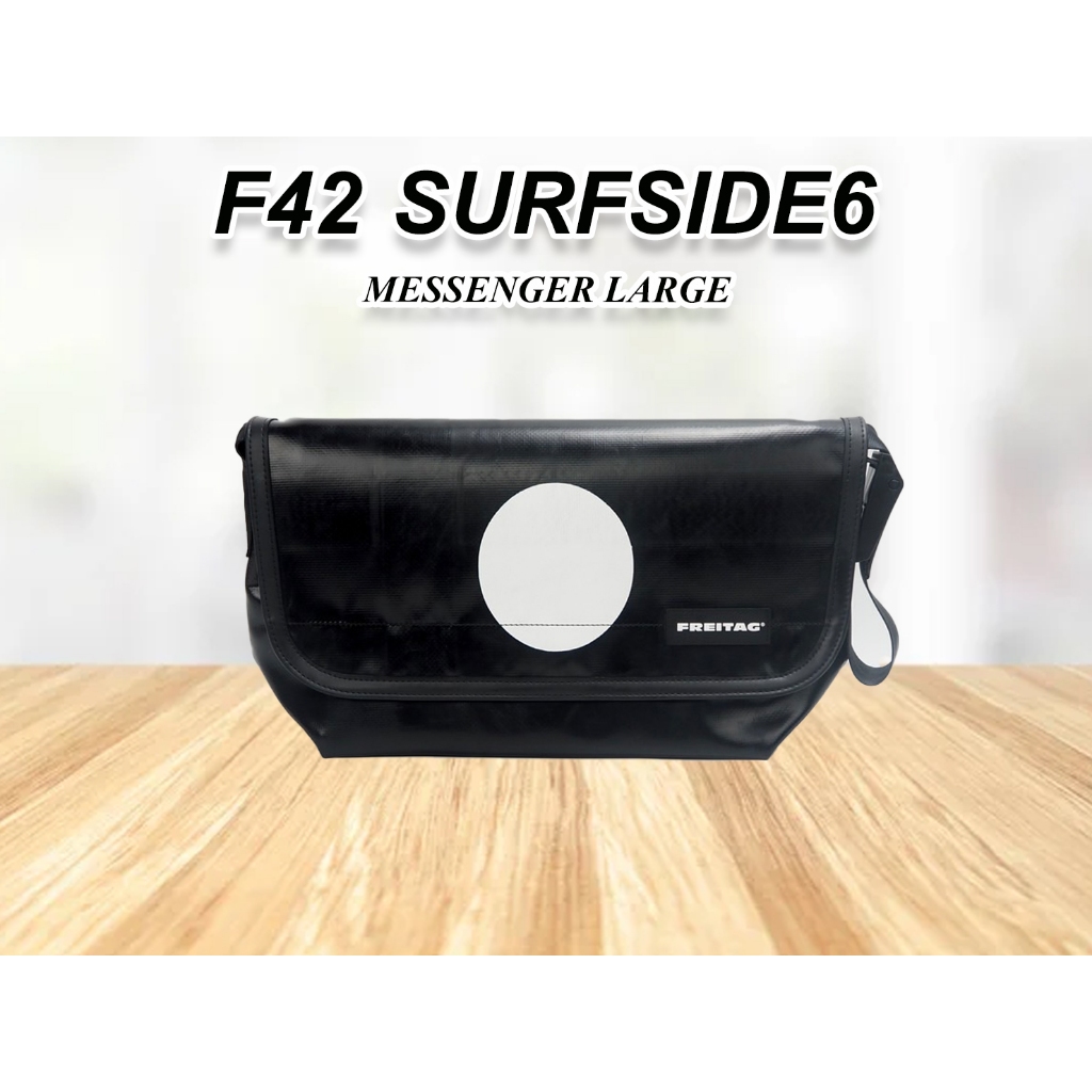 กระเป๋า FREITAG รุ่น F42 SURFSIDE6 (ผ้าดำ-สกรีนวงกลมสีขาว) มือ1 สวยๆ เป๊ะมากกกก