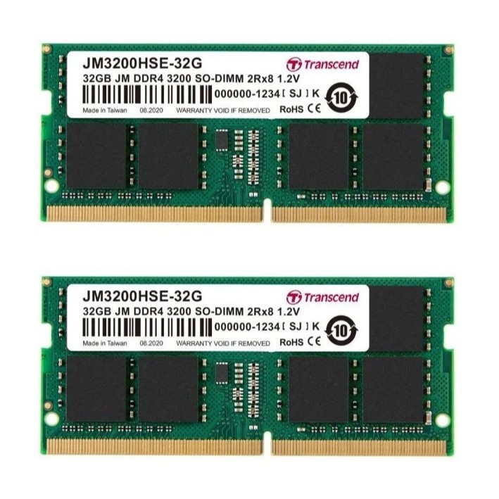 แรม RAM NOTEBOOK DDR4/3200 64GB TRANSCEND (32GBx2) 64GB BUS3200 ประกัน LT