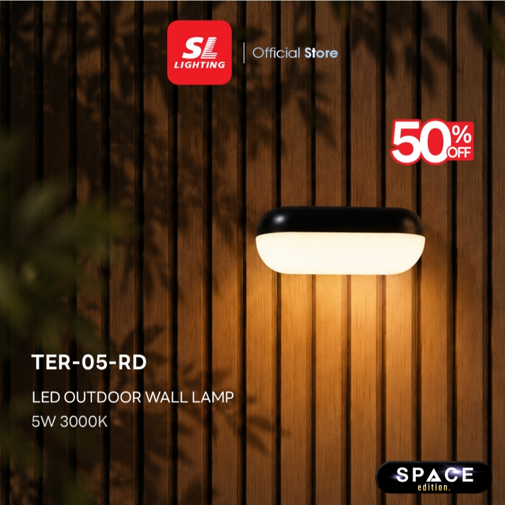 โปรแรง 50% [จำกัดจำนวน] Outer Space โคมไฟติดผนังภายนอก LED 5W&10W 3000K วัสดุ PC รุ่น 10-TER-05-RD-30