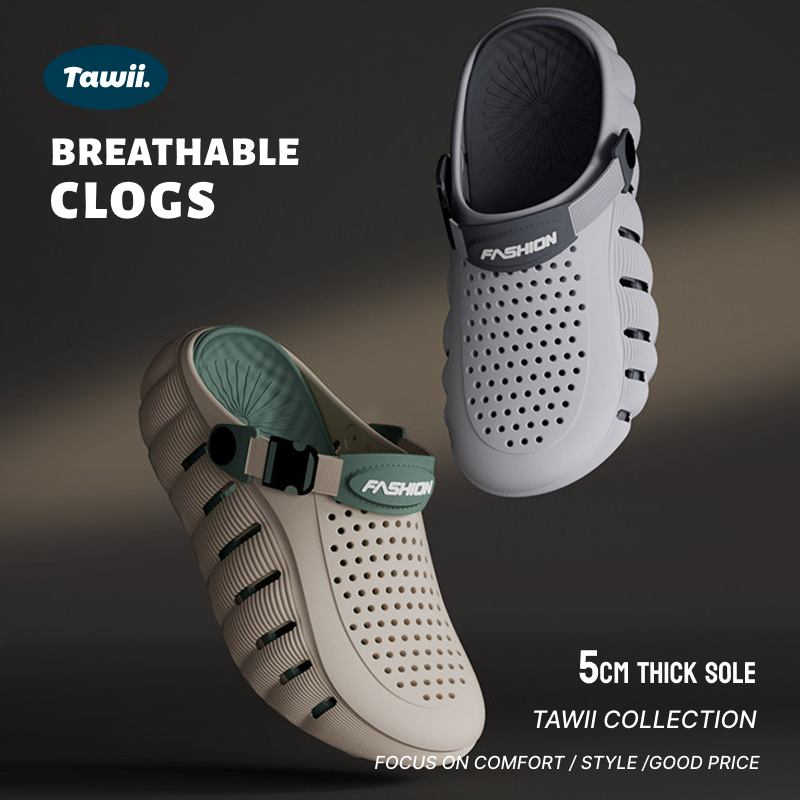 Tawii. รองเท้าแตะ EVA Clogs ป้องกันการลื่นไถล รองเท้าชายหาด ระบายอากาศกันน้ำ กีฬากลางแจ้ง