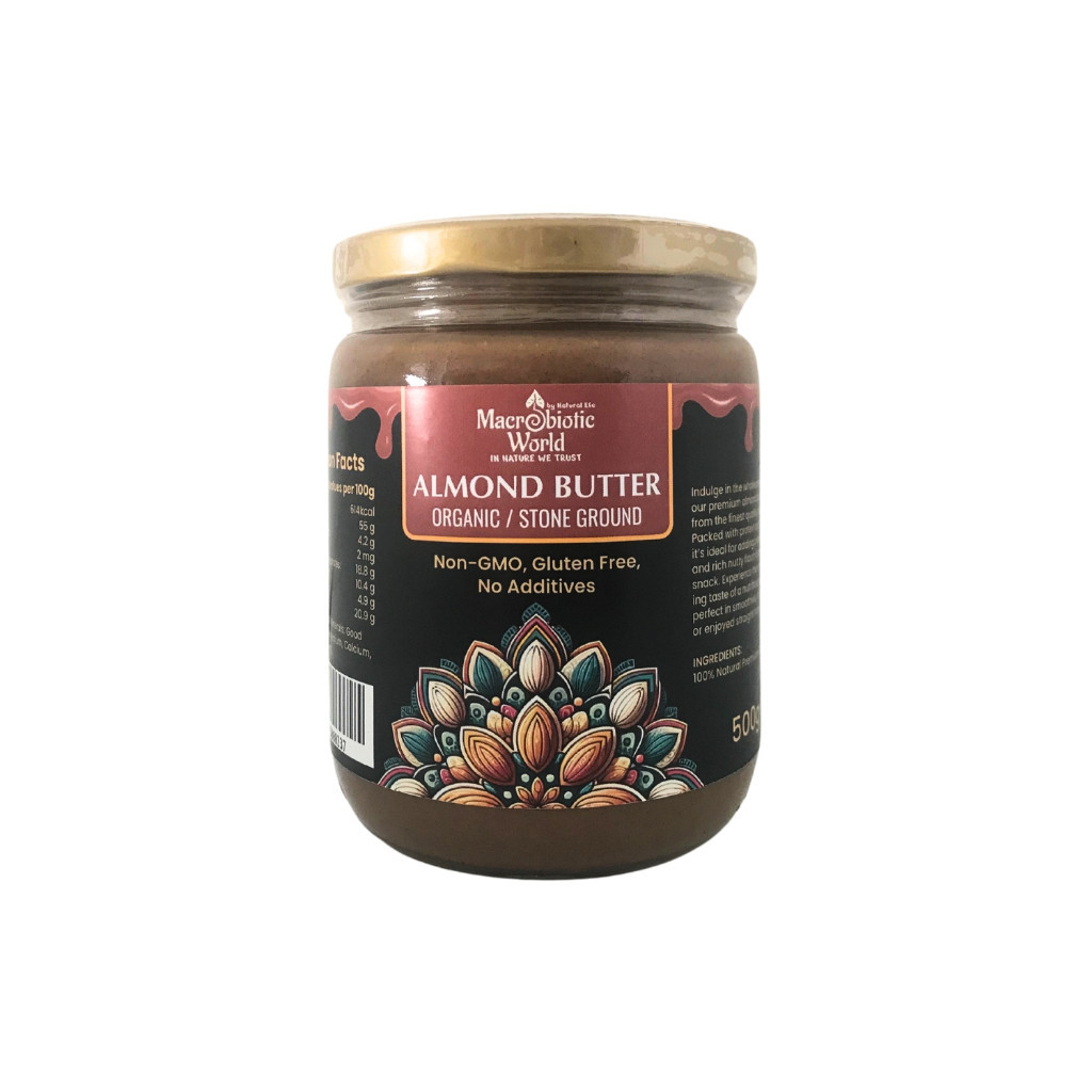 Organic/BIO Almond Butter เนยอัลมอนด์ออแกนนิค (185g/500g) l Macrobiotic World Natural Efe l Spreads 