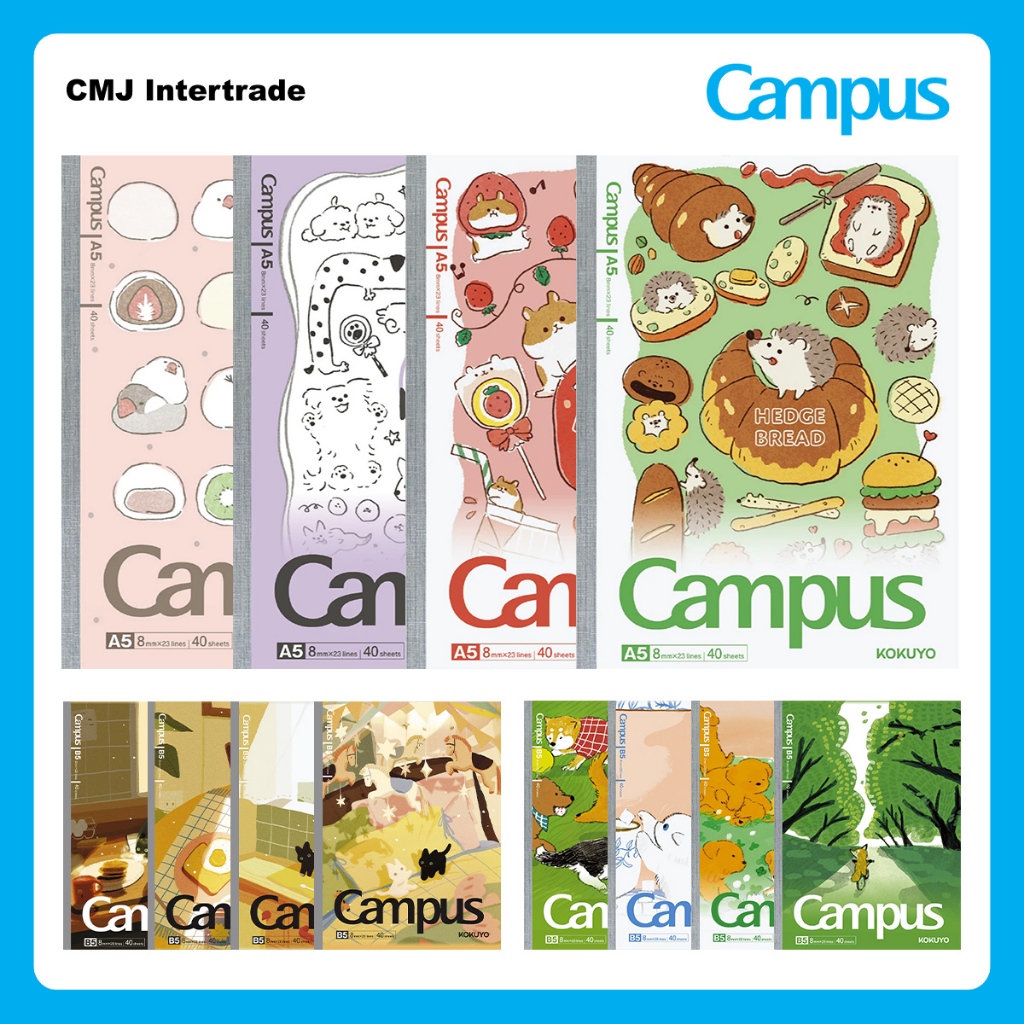 KOKUYO Campus สมุดโน้ต Illustrator 3rd Edition สมุดคอลเลคล่าสุด ขนาด A5 / B5 สมุดบันทึก มีเส้น ปกน่ารักสไตล์ญี่ปุ่น