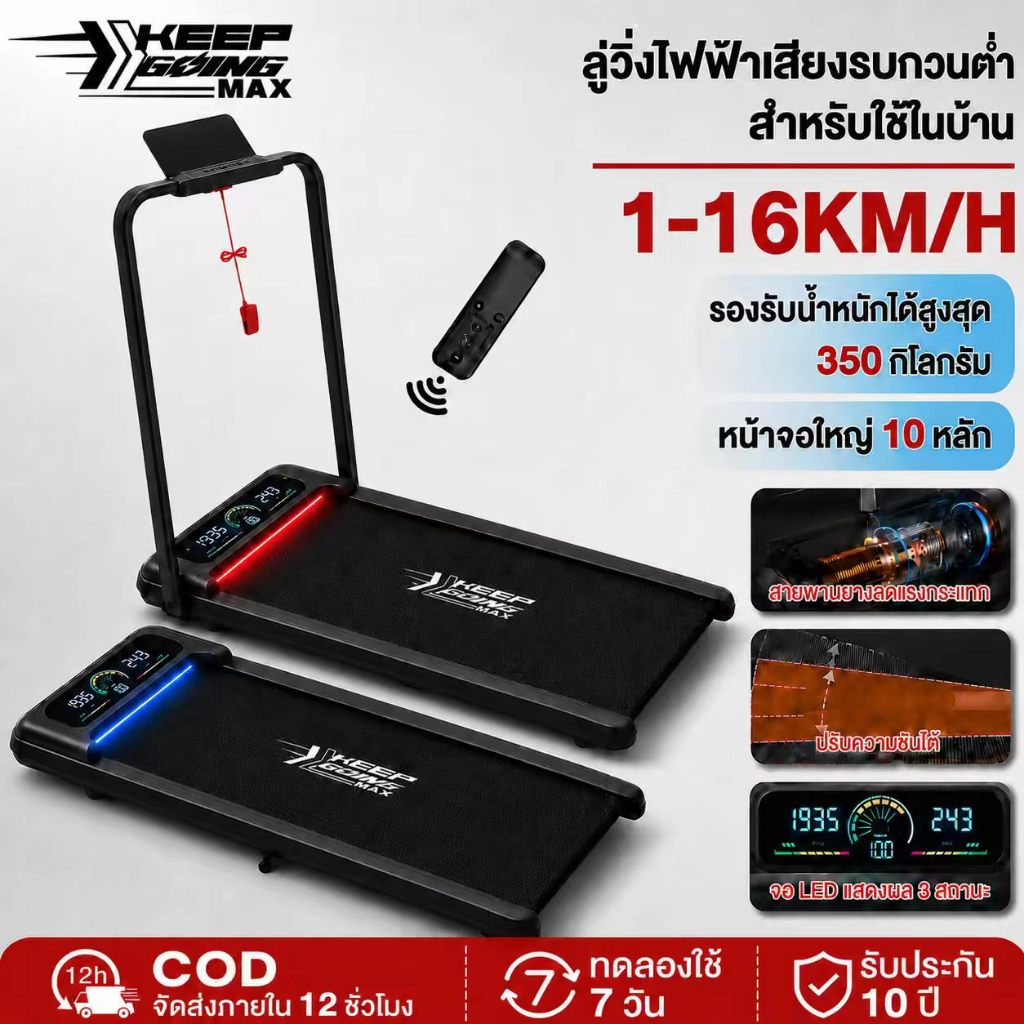 Keep Going Max ลูวิ่งไฟฟ้า mini treadmill ลู่วิ่งไฟฟ้าแบนเรียบ 3.5 HP walking pad ลู่วิ่งไฟฟ้า