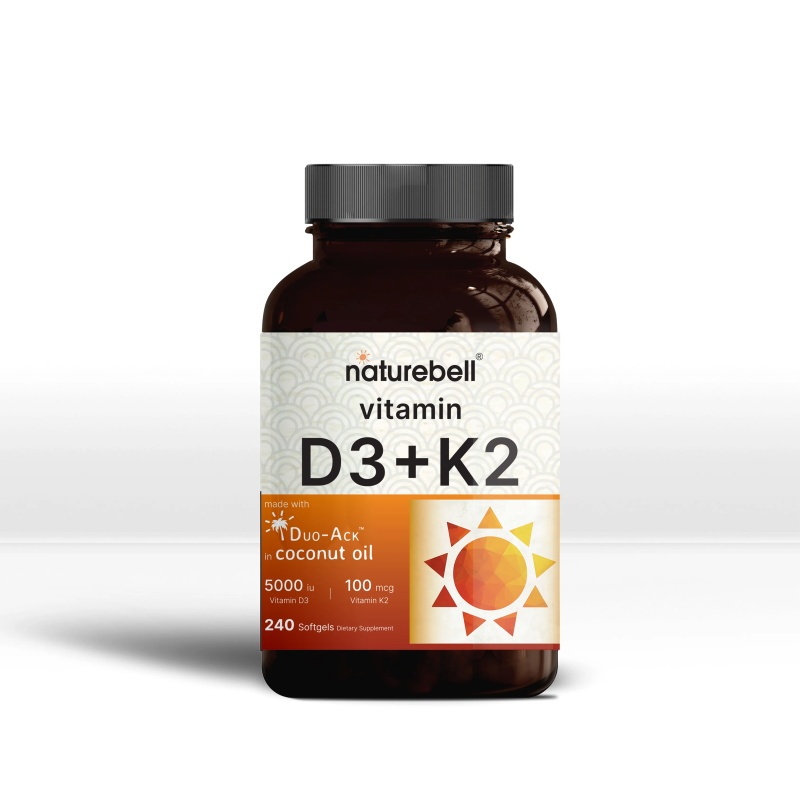 Naturebell Vitamin D3 K2 5000 iu Coconut Oil วิตามิน D3 K2 น้ำมันมะพร้าว 5000 iu