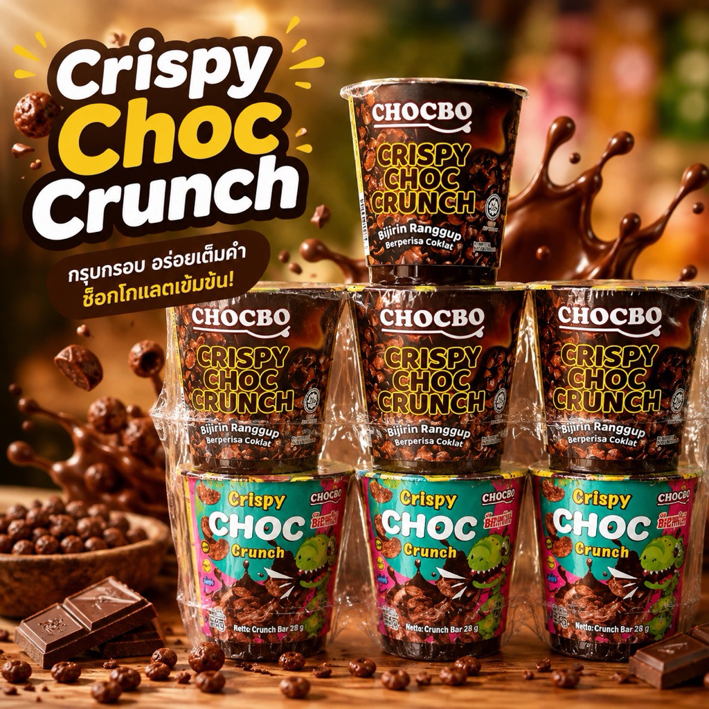 ช็อกโกแลตโกโก้ครั้นช์ chocbo คละสีถ้วย