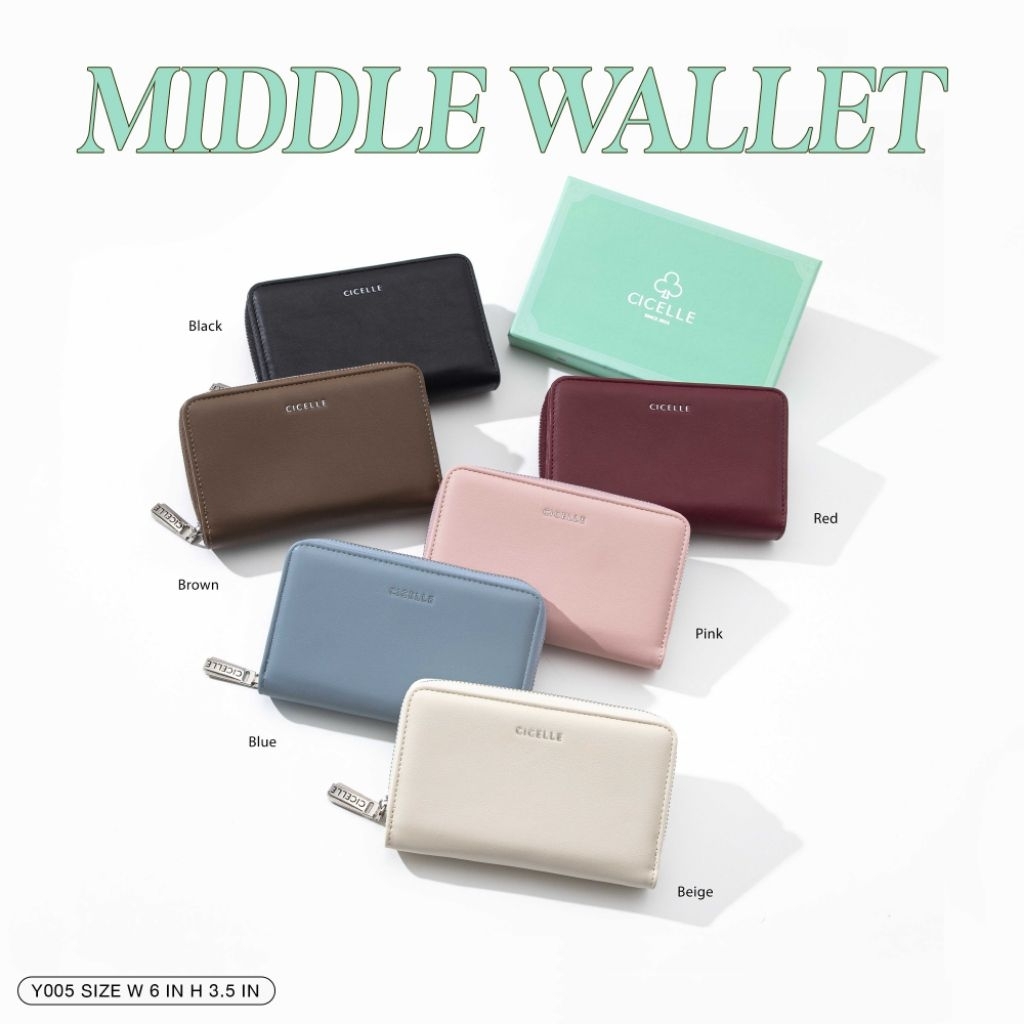 กระเป๋าสตางค์ ใบกลาง Middle Wallet แบรนด์ CICELLE (ซีเซล) Y005