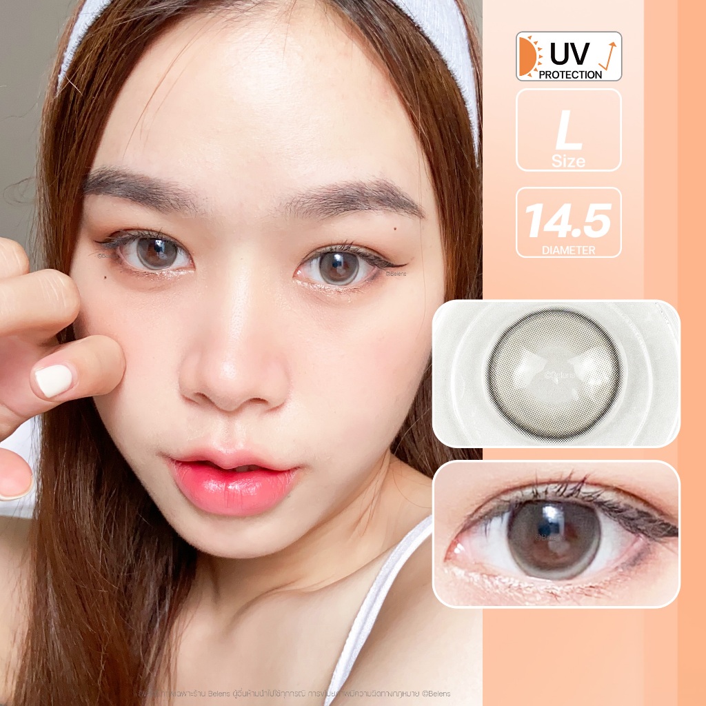 [ แถมตลับ Food grade ] Bambi (Gray) ค่าสายตา 0.00-10.00 คอนแทคเลนส์ Shop1