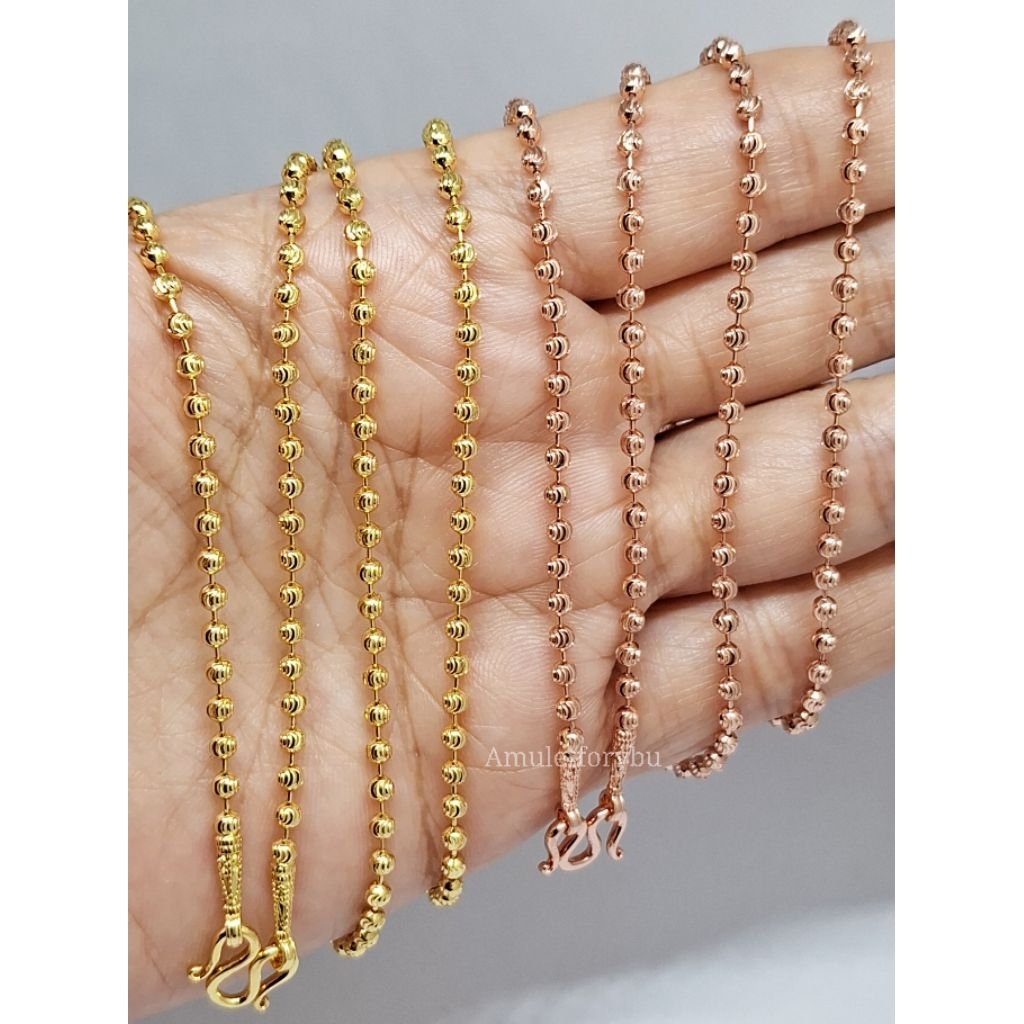 สร้อยคอทอง 18k สร้อยคอพิ้งค์โกลดิ์ 18k [ยาว 24 นิ้ว]
