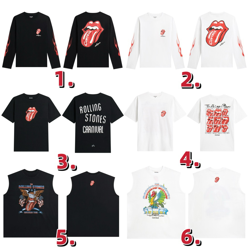 [ส่งด่วน กทม ใช้โค้ด30%ได้] เสื้อยืด Carnival Running x The Rolling Stones มือ1 ลิขสิทธิ์แท้