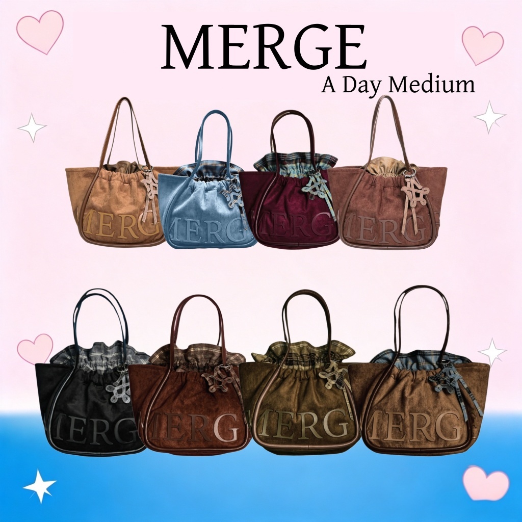[พร้อมส่ง แท้ 100%] Merge A Day Bag Medium (Suede Edition) กระเป๋าหนังกลับรุ่นใหม่ 14 สี