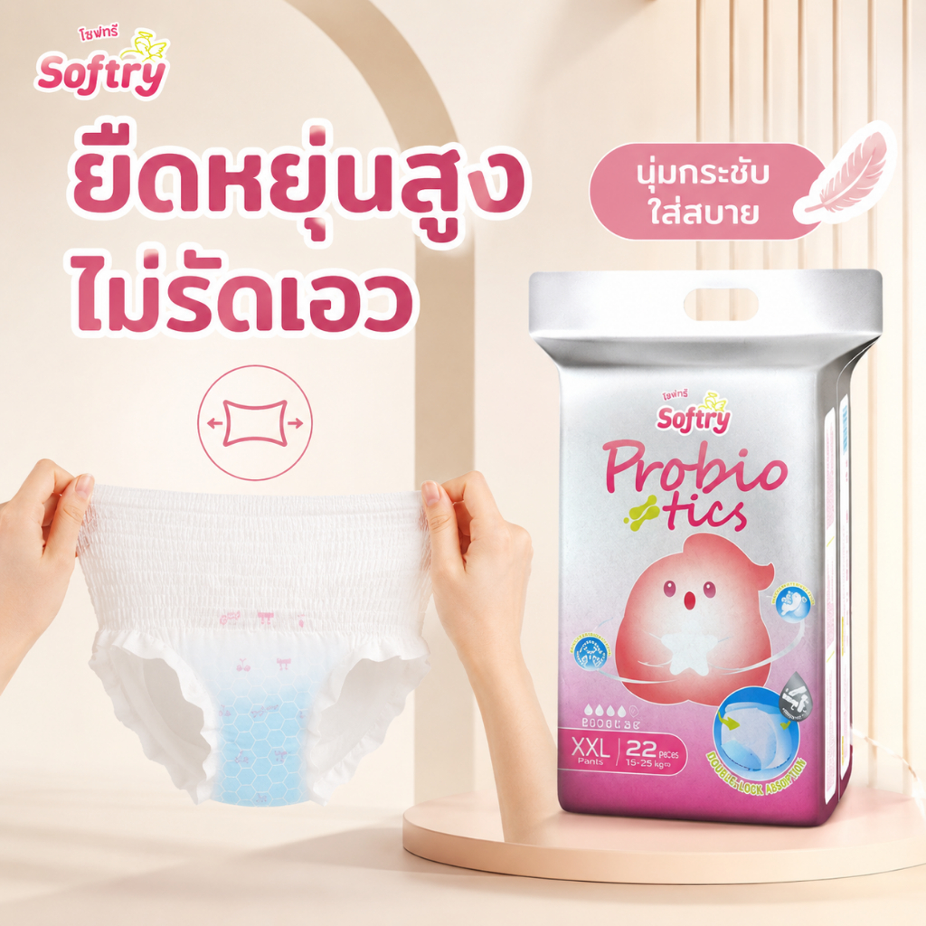 Softry ชิ้น/แพ็ค ผ้าอนามัยแบบกางเกง ichi ผ้าอนามัยกางเกง อัปเกรดผ้าอนามัยระบายอากาศได้ 360° ระบายอาก