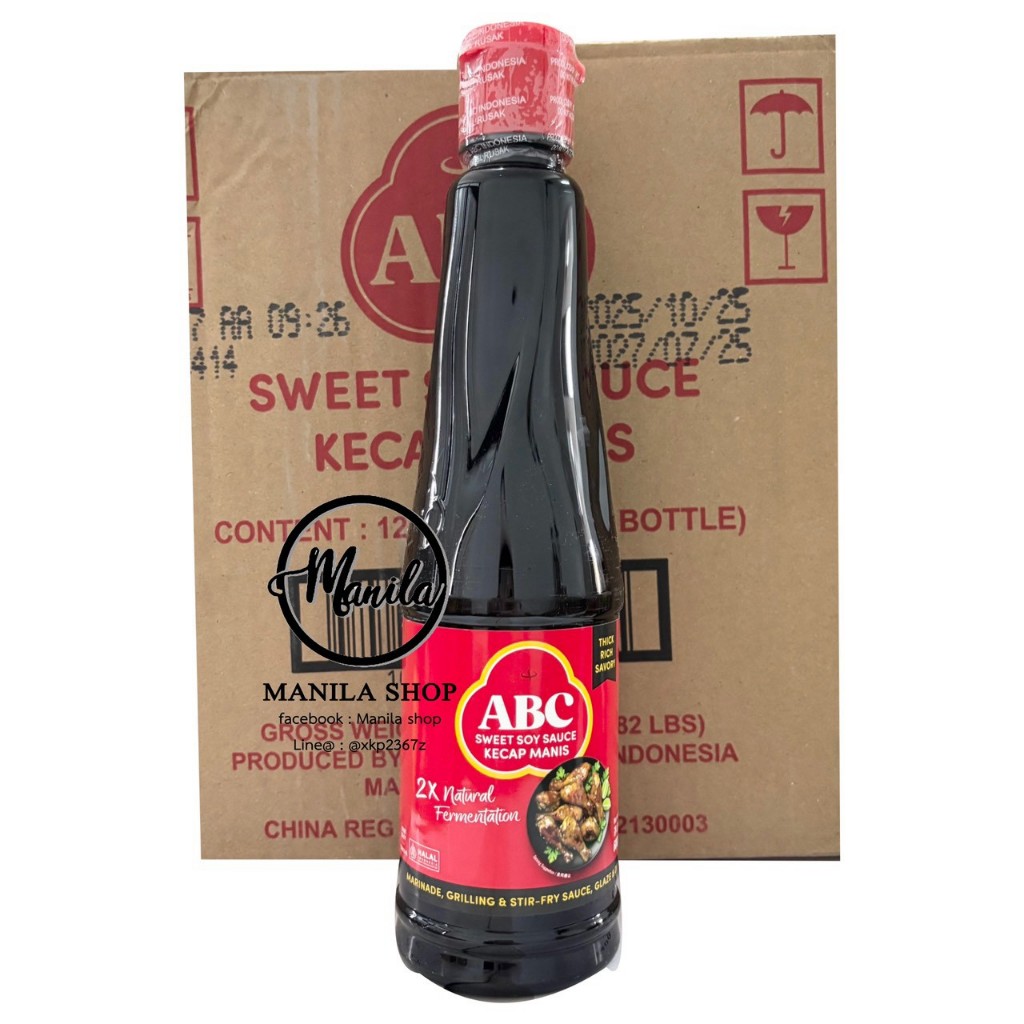 ABC Sweet Soy Sauce Kecap Manis ซีอิ้วดำหวาน เอบีซี ของอินโดนีเซีย หอมหวาน เข้มข้น 600ml