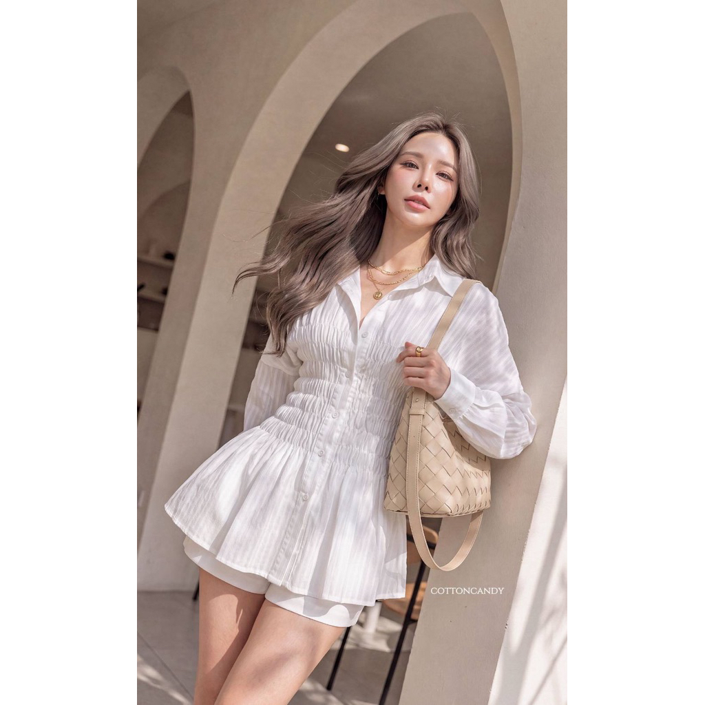 New Eyeta korea top เสื้อเชิ้ตที่ใส่แล้วหุ่นเพรียวที่สุด จัดด่วนค่าา✨