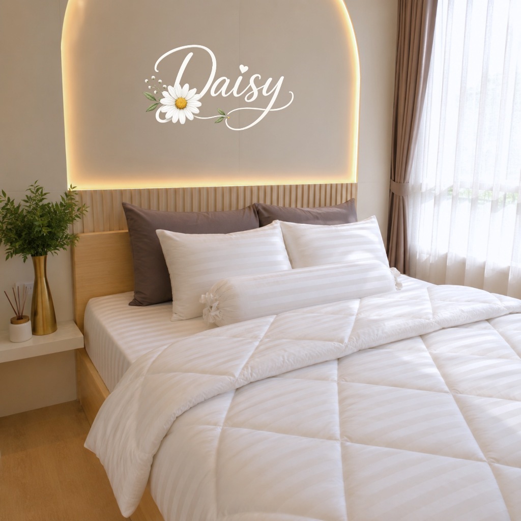 ชุดผ้าปูที่นอนโรงแรม (Soul Sleep Bedding) "Daisy White" Collection (แบบรวมผ้านวม)
